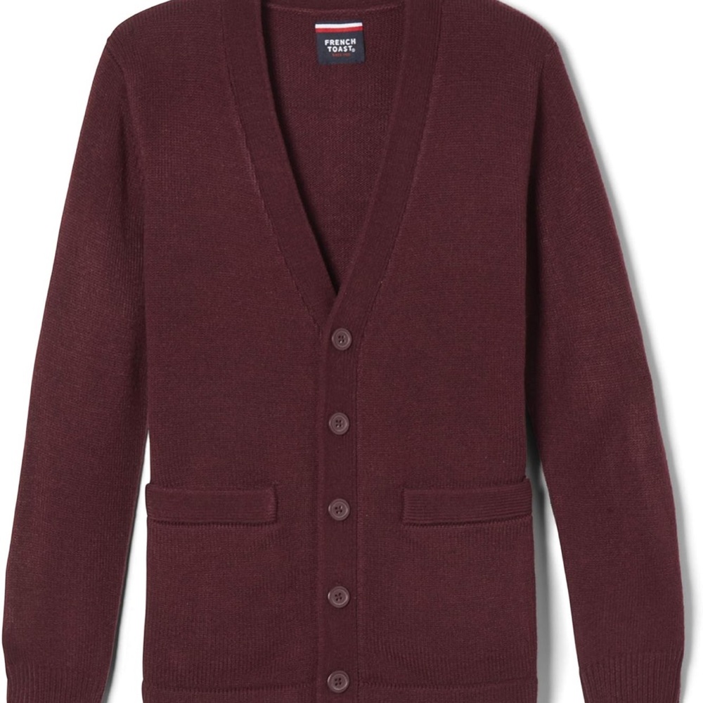 French Toast Kid’s Deep Red Cardigan